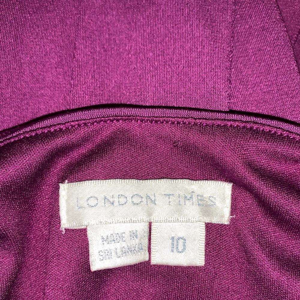 London Times gorgeous purple side draped dress, size 10 - Picture 5 of 6